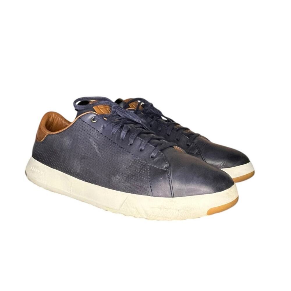 Mens Cole Haan Grandpro Leather Round Toe Sneakers Size 11.5 Blue - Picture 3 of 6